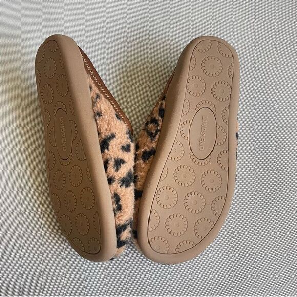 Lands’ End Fuzzy Leopard Print Clog Slipper Women’s Size 8B - Picture 5 of 8